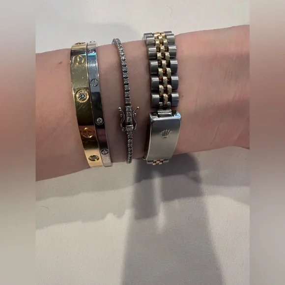 Vintage Rolex Oyster Perpetual Datejust 26mm Yellow Gold Steel Diamond - Picture 11 of 12